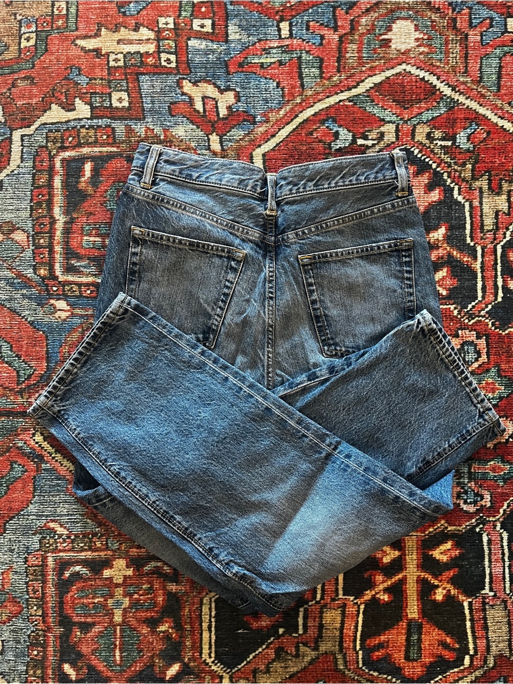 GU Classic Straight-Leg Blue Denim Jeans size Medium